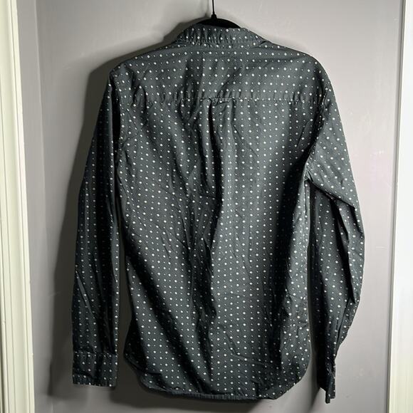 Men’s American Eagle Black and White Polka Dot Long Sleeve Button Down Shirt XS - Picture 7 of 10